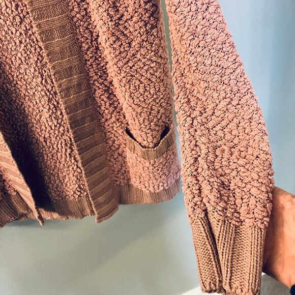 C'est Toi Tricot Open Front Cardigan Sweater Dusty Pink Size Medium🙂 - Picture 6 of 7